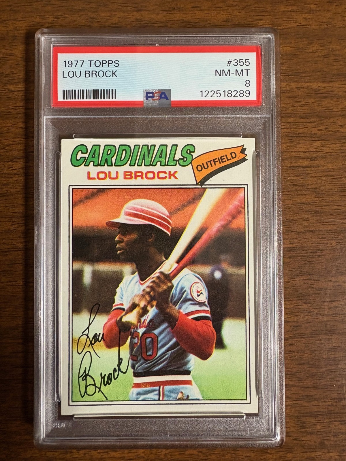 1977 Topps Lou Brock #355 PSA 8 NM-MT