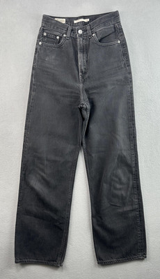 Levis Jeans 24 Black Premium High Loose Womens High Rise Wide Leg Relaxed Denim
