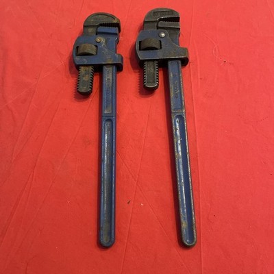 2 Vintage Record 18 Stillson verstellbare Rohrzange Stillsons gesenkgeschmiedeter Stahl