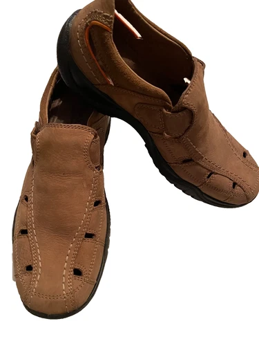 FLEXI URBAN FISHERMEN'S LEATHER SANDALS - Brown/Suede/Cushioned/Men's Sz 10 -EUC