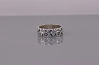Vintage Sterling Silver 6mm Carved Flower Ivy Leaf Eternity Band Ring 925 Sz: 6