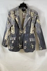 The Sang Women's Blue Acid Wash Distressed Blazer Jacket NWT Size 1X
