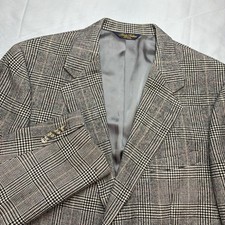 Brooks Brothers Blazer Mens 42R Glen Plaid 100% Camel Hair Jacket Made In USA