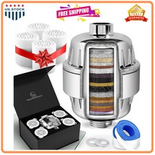 AquaHomeGroup 20 Stage Shower Filter with Vitamin C E A and 5 Refill Cartridges