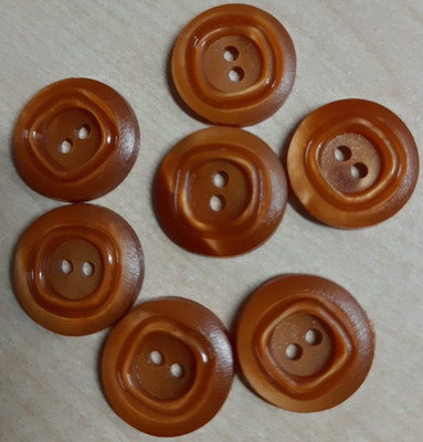 7 Knöpfe Westenknöpfe, Blusenknöpfe ORANGE Kunststoff 15 mm, Gebraucht