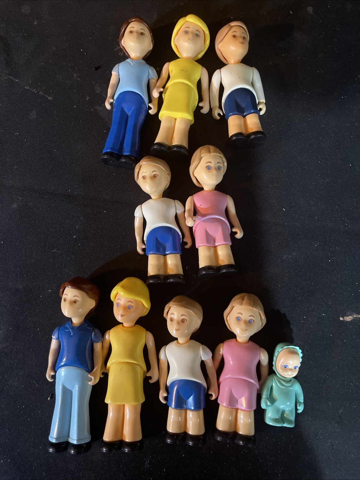 Lot of 10 Vintage Little Tikes Dollhouse People Dad Mom Kids