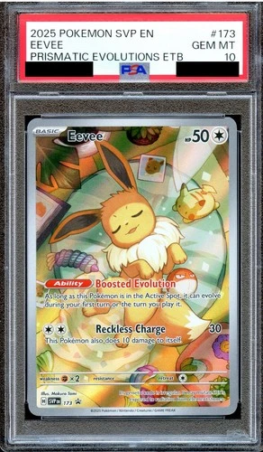 PSA 10 Eevee 173 SVP EN Prismatic Evoutions ETB Promo Pokemon Card GEM MINT