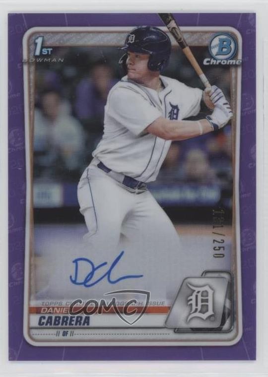 2020 Bowman Draft Chrome Picks Purple Refractor 131/250 Daniel Cabrera Auto oh8