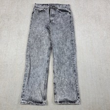 Vintage Levis 501 Jeans Mens 31x30 Black Acid Wash Button Fly Distressed USA 80s