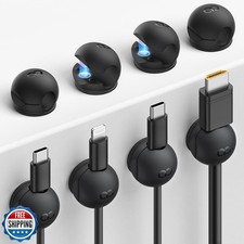 8Pack Magnetic Cord Organizer Clips - Lamicall Mini-Soft Silicone Cable Man