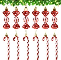 Suloli Zuckerstangen Weihnachten Deko, 12 StüCk Glitzer Weihnachtsbaumschmuck, S