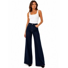   FRAME Le Slim Palazzo Jeans Dark Indigo  High Rise Wide Leg Long NWT  