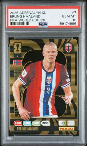 2026 Panini Adrenalyn XL FIFA World Cup 2026 Erling Haaland #7 PSA 10 GEM MINT