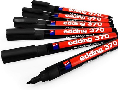 370 Permanent Marker Pen   1 mm, Rundspitze, schwarz, 6 Stück