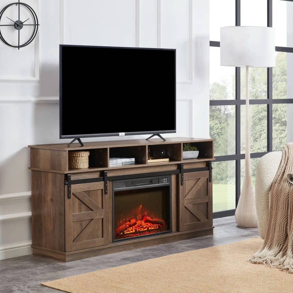 FunniHomi Fireplace TV Stand for up to 65", Entertainment Center w/ 4 Drawers - Image 3 of 4