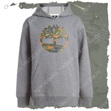 Timberland Boys Youth Size S Fleece Logo Hoodie, Long Sleeve Pullover Sweatshirt
