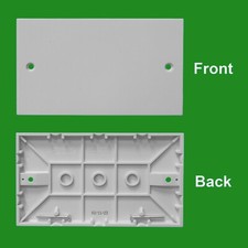 1x White 2 Gang Double Wall Blanking Plate Electric Socket Cover with Screws