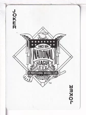 Single Playing Card Joker, "National League", USPC/Congress, USA, 1980's