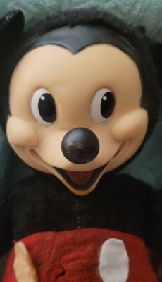 1950's Disney Gund Mfg Co Mickey & Minnie Doll Set Rubber Face