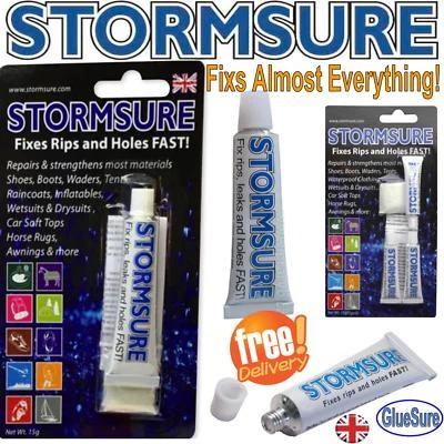STORMSURE CLEAR FLEXIBLE REPAIR ADHESIVE GLUE TENT WADERS RIPS HOLES BOOTS SHOE