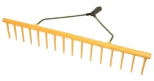 Rastrello Livellatore Per Prato 76x25 Cm – Manico Regolabile 84-196 Cm, Pieghevole, In Acciaio, Per Terreno, Sabbia, Ghiaia