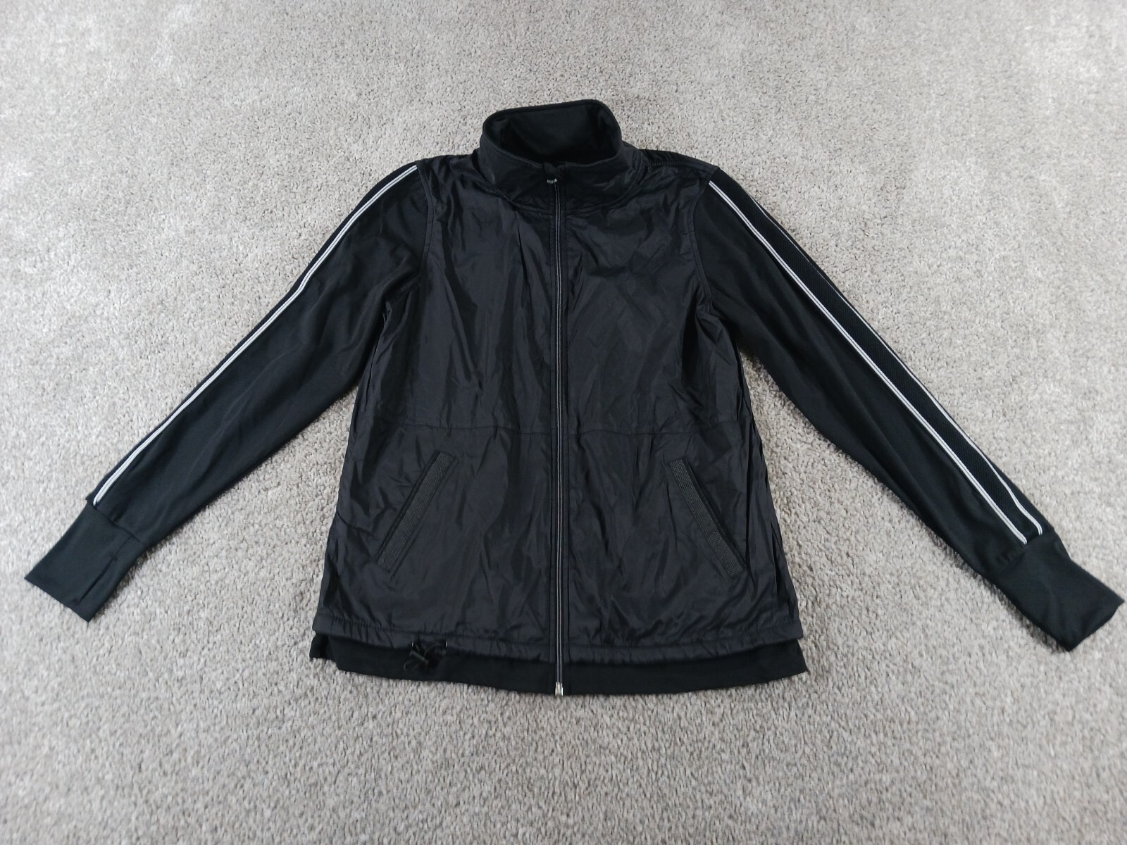 Tangerine Women's Activewear Jacket Size S Black Solid Mock Neck Full Zip NWOT eBay