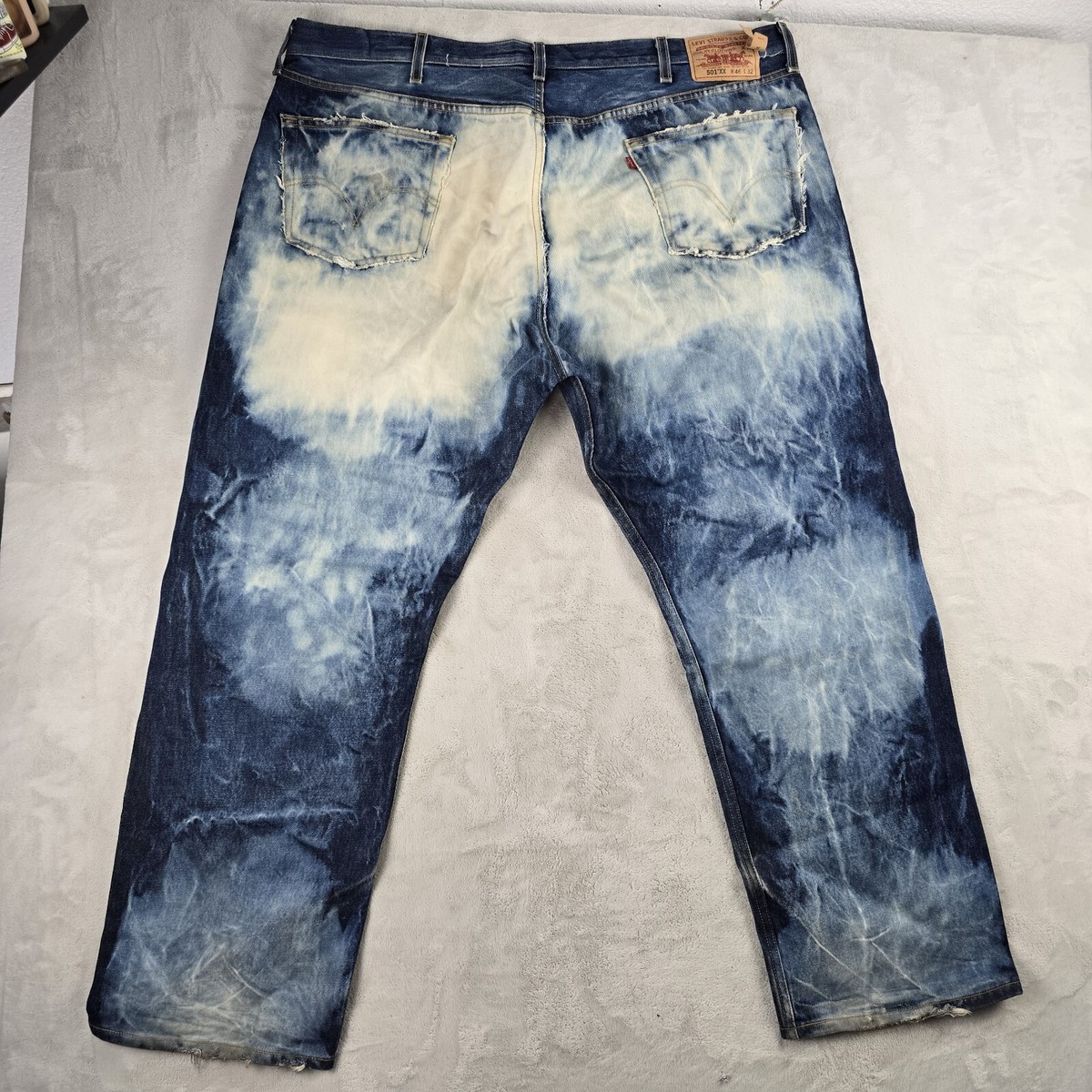 mサイズ Vintage LEVIS 501 XX Jeans Mens 44x31 Acid Wash Button Fly Blue