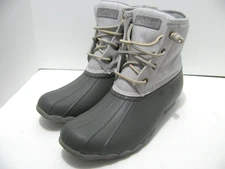 Sperry Rain Boots Womens 12 Lace Up Waterproof Canvas Rubber Duck Bill Boots NEW