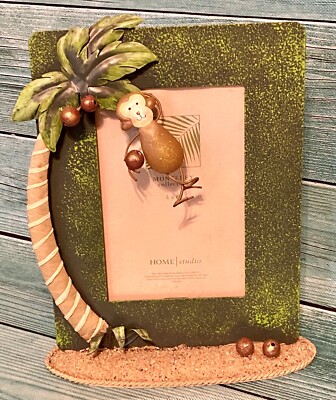 Monterey Home Decor Studio Photo Picture Frame 3D Monkey Palm Tree Beach New