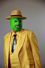 The Mask Jim Carrey Cosplay Costume Yellow Halloween Suit Mask Sz L Hat Tie Pant — photo 3