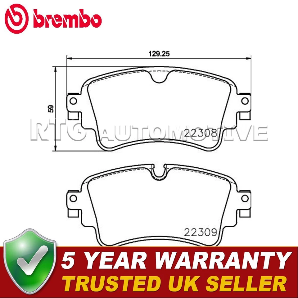 Conjunto de pastilhas de freio traseiras Brembo compatível com Audi A4 2015- A5 2016- Q5 2016- Q7 2015- - Imagem 2 de 4