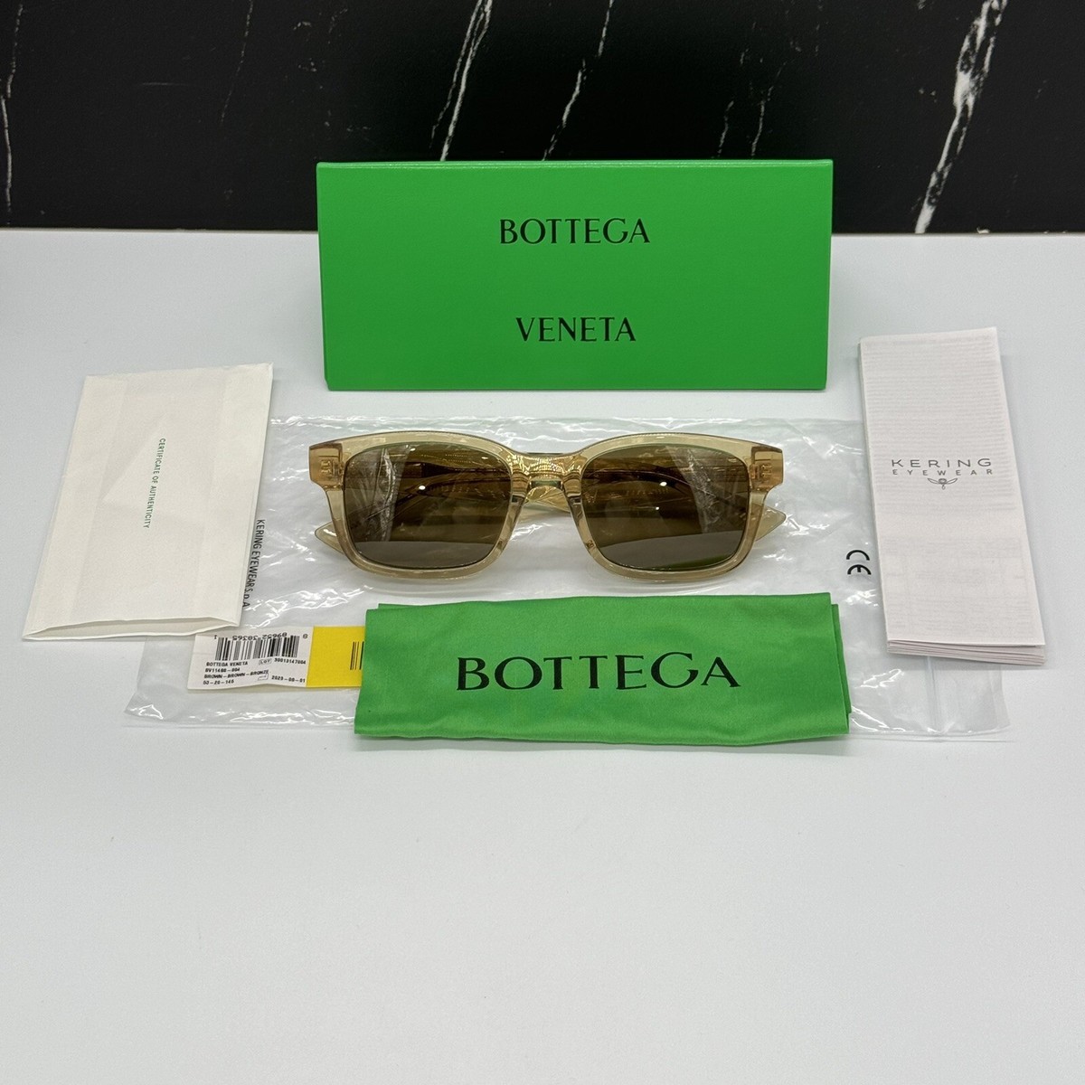 NEW BV1146S 004 BOTTEGA VENETA BROWN CREAM UNISEX BOTTEGA  display picture 3