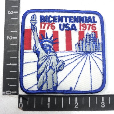 Vtg 3  1976 NYC NEW YORK CITY SKYLINE BICENTENNIAL STATUE OF LIBERTY Patch 00SE
