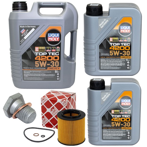 MotoröL Set 5W-30 Liqui Moly 7 Liter + ÖLfilter + Schraube FüR BMW 1Er 3Er 5Er-image