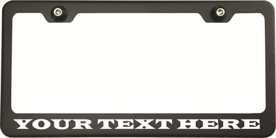 Wide Latin Font Personalized Custom Laser Engraved Black License Plate Frame
