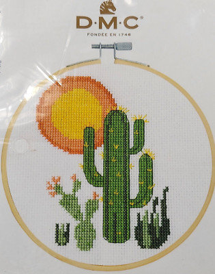 Cactus Cross Stitch Kit DMC #BK1911 Orange And Yellow Sun Cactus Flowers  NEW | eBay