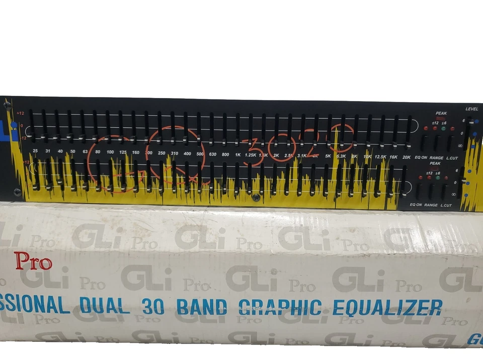 Gli Pro Professional dual 30 band Graphic equalizer,3 Ways Inputs,RCA,XLR & 6.35 - Image 3 of 4