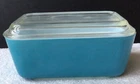 Vintage Pyrex Blue 502-B Covered Refrigerator Dish With Lid