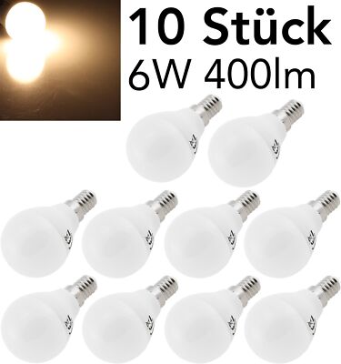 LED Tropfenlampe E14 ''T50 Promo'' 10er-Pk 3000k, 440lm, 230V/6W, 160°, warmweiß