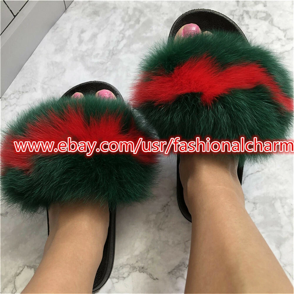 Fox fur hotsell sliders ebay