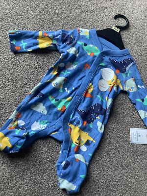 Mothercare Dinosaur Print Sleepsuit New Baby Up to lbs UK
