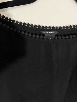 Club Monaco Boho Black Cotton Dress Size Small