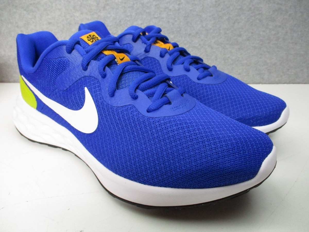 Nike Revolution 6 Next Nature Blue Gold Running Shoes Mens Sz 10.5