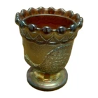 Westmoreland Vintage Amethyst Carnival Glass Peacock Sugar Bowl No Lid