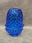 Fenton blue hobnail vintage glass fairy lamp ~ AS-IS tiny chip ~ read and look ~ — photo 2