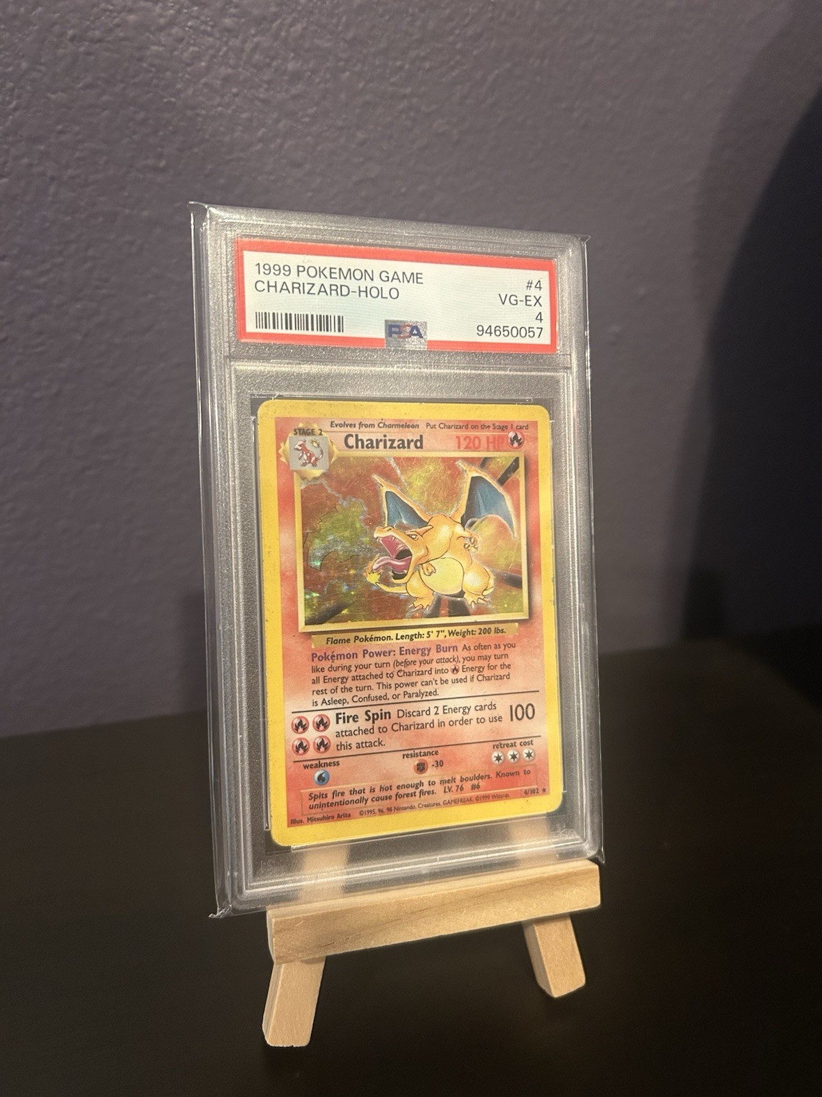 PSA 4 VG-EX Charizard 4/102 Base Set Holo Rare 1999 Pokemon Card