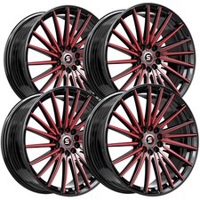 Set Of 4 Spec-1 Sp-68 17x7.5 5x1005x4.5 42mm Blackred Wheels Rims 17 Inch