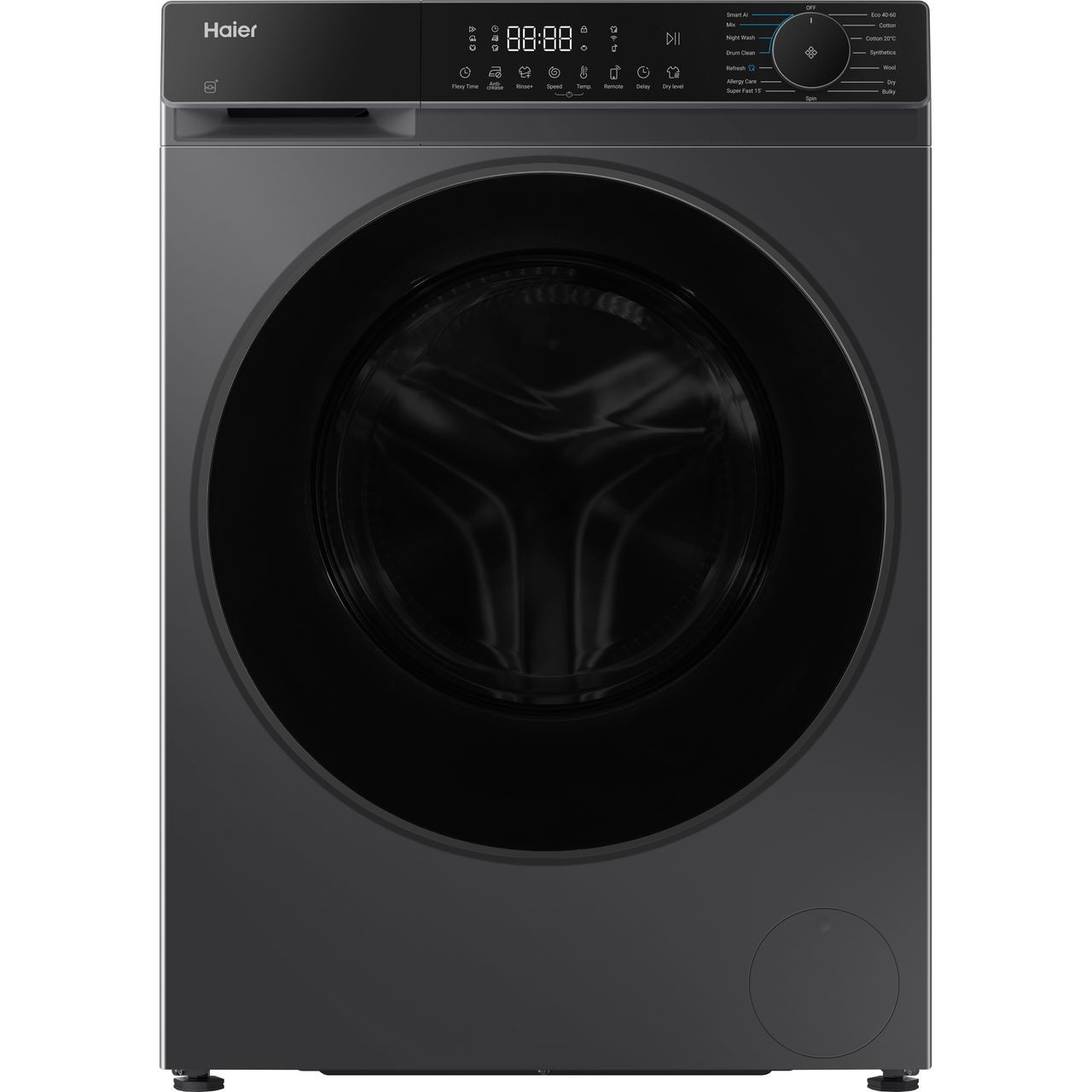Haier HWD120-BP14357GUK Washer Dryer Freestanding 12kg + 8kg 1400rpm Graphite