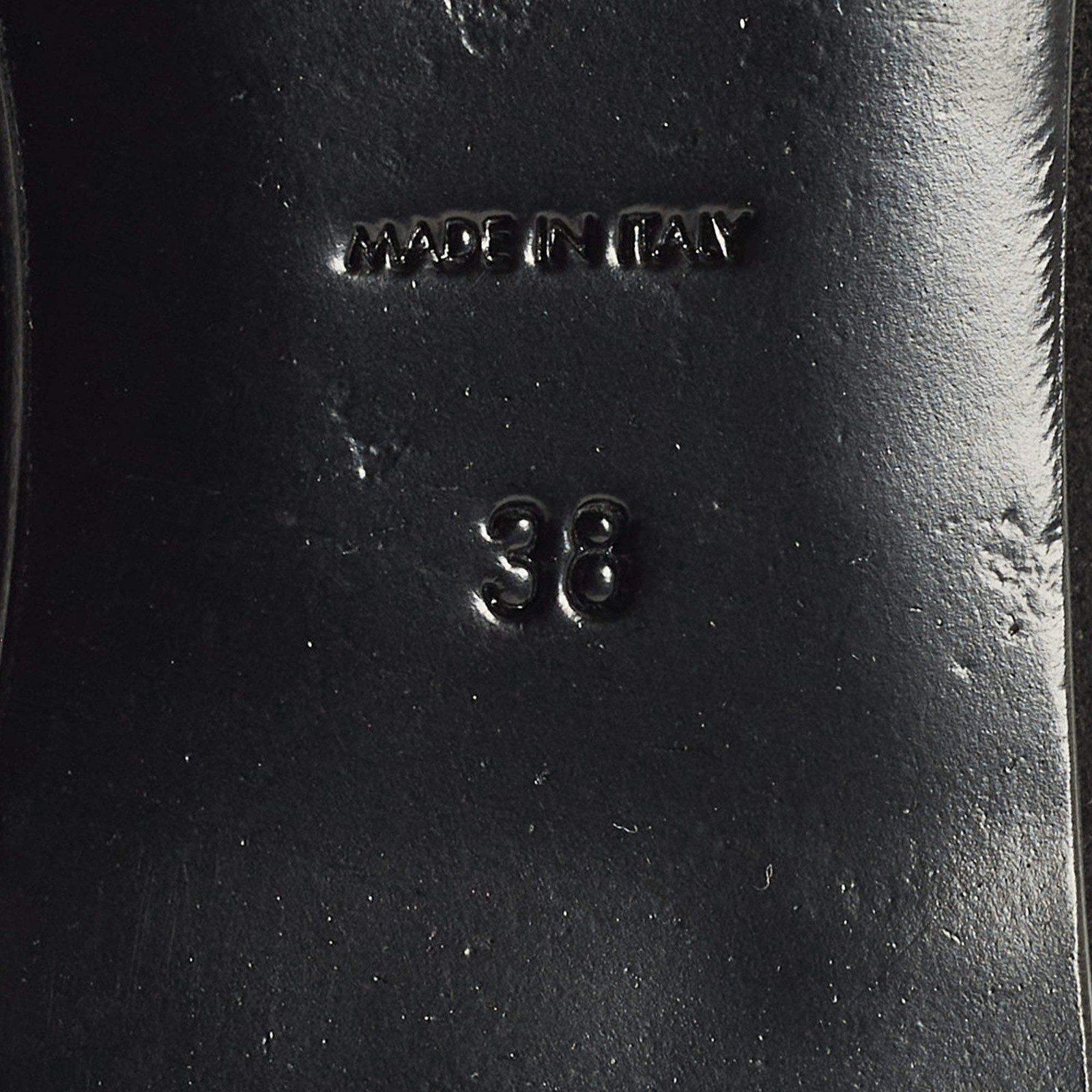 Yves Saint Laurent Size 38 BlackGold Metal and Suede Cap toe Ballet Flats thumbnail 8