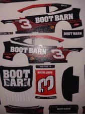 2025 Austin Dillon Boot Barn 1/64 Peel& Stick Decals